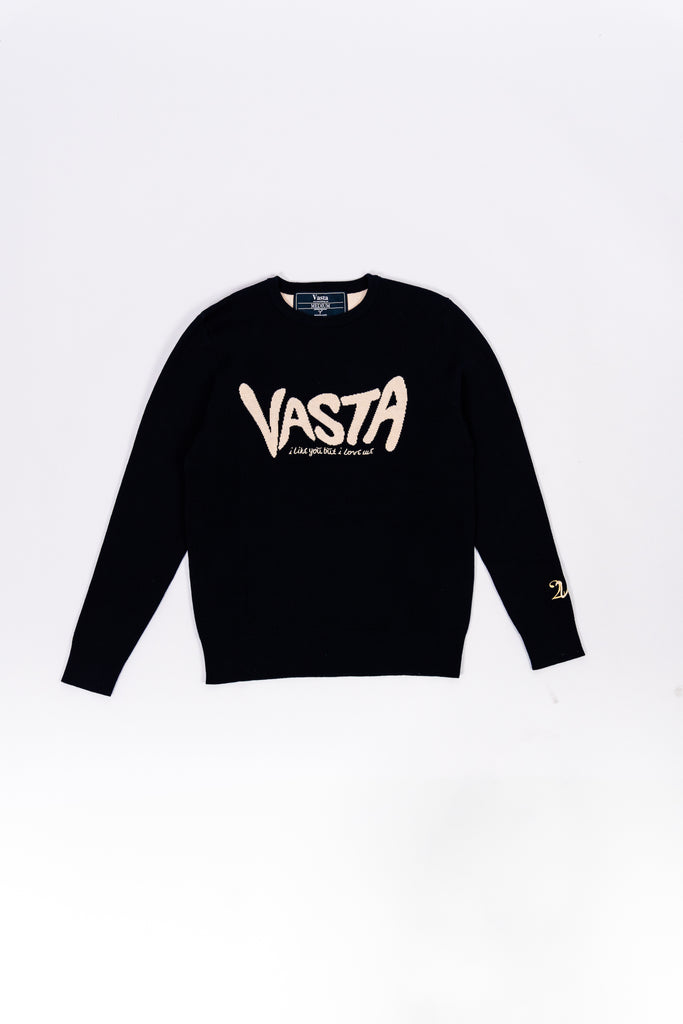 NAVY VASTA JACQUARD SWEATER